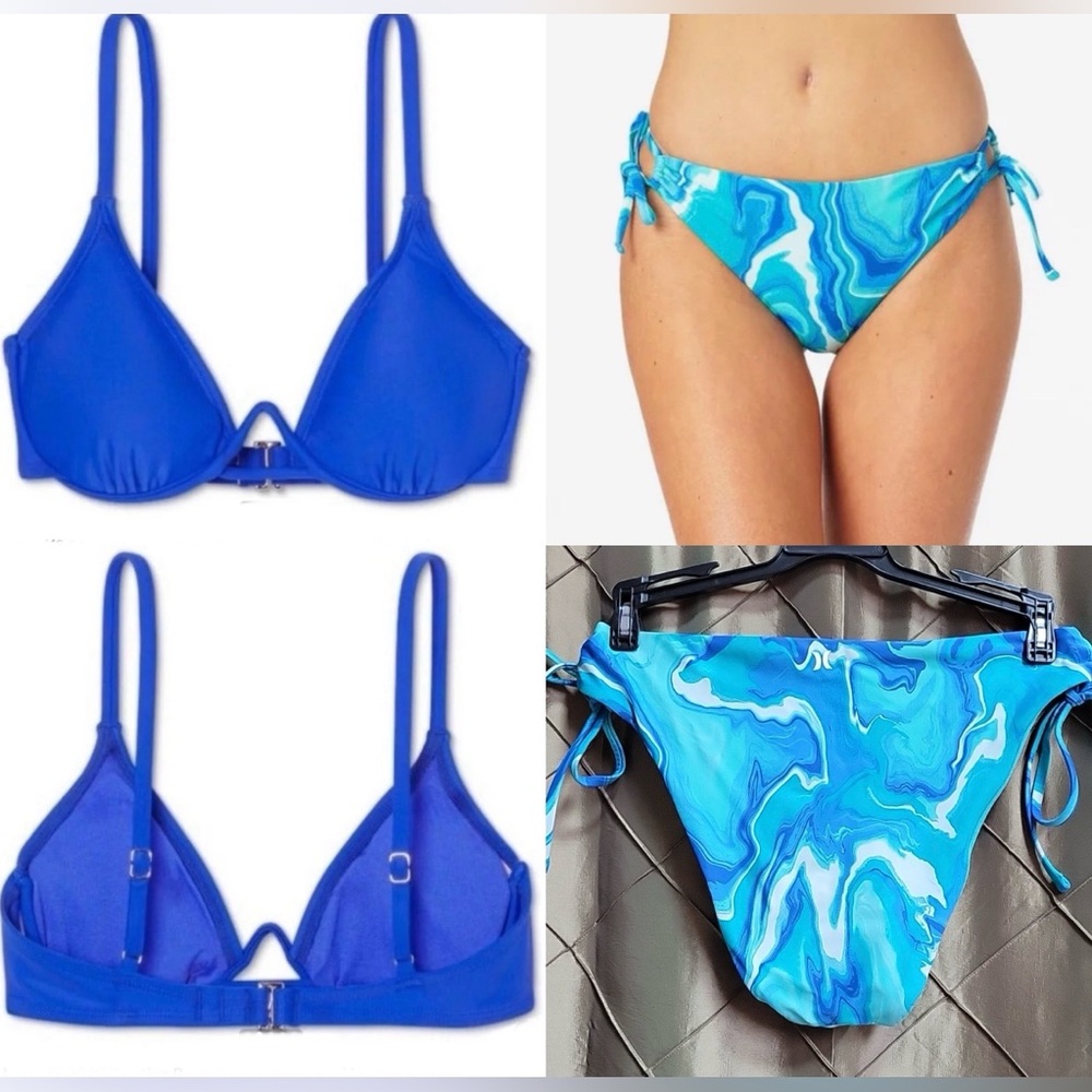 SWIM MASHUP: EUC- GORGEOUS Color Xhilaration/Hurley 2 Piece Matching Bikini